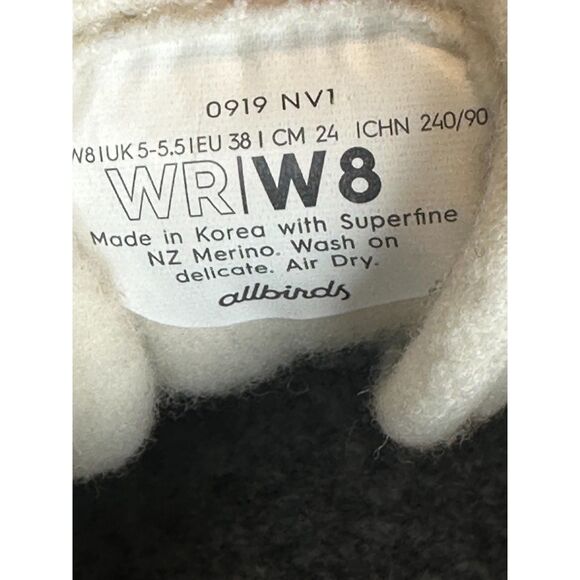 Allbirds Women's Size 8 Natural White Women's Wool Runners Shoes Lace Up EUC - Picture 8 of 10
